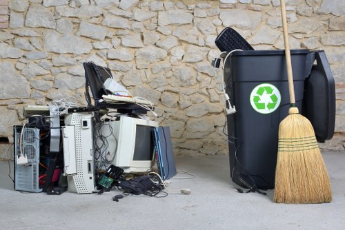 Professional garage clearance team at work